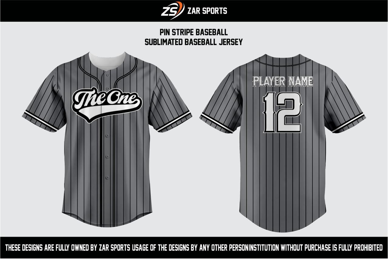 Pinstripe Custom Baseball Jersey – Sublimated Team Uniform