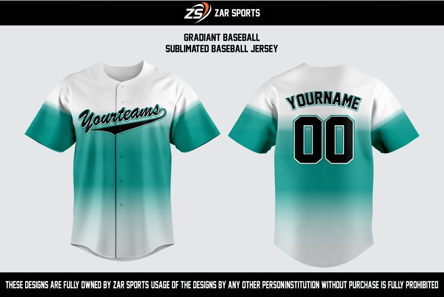 Custom Gradient Baseball Jersey – Sublimated Team Uniform (Name & Number)