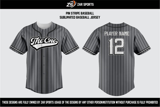 Pinstripe Custom Baseball Jersey – Sublimated Team Uniform