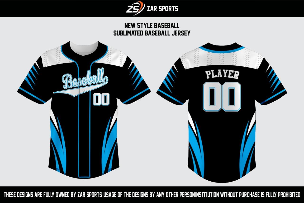 Custom Black & Blue Baseball Jersey – Sublimated Team Uniform
