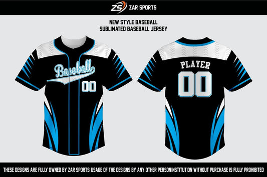 Custom Black & Blue Baseball Jersey – Sublimated Team Uniform